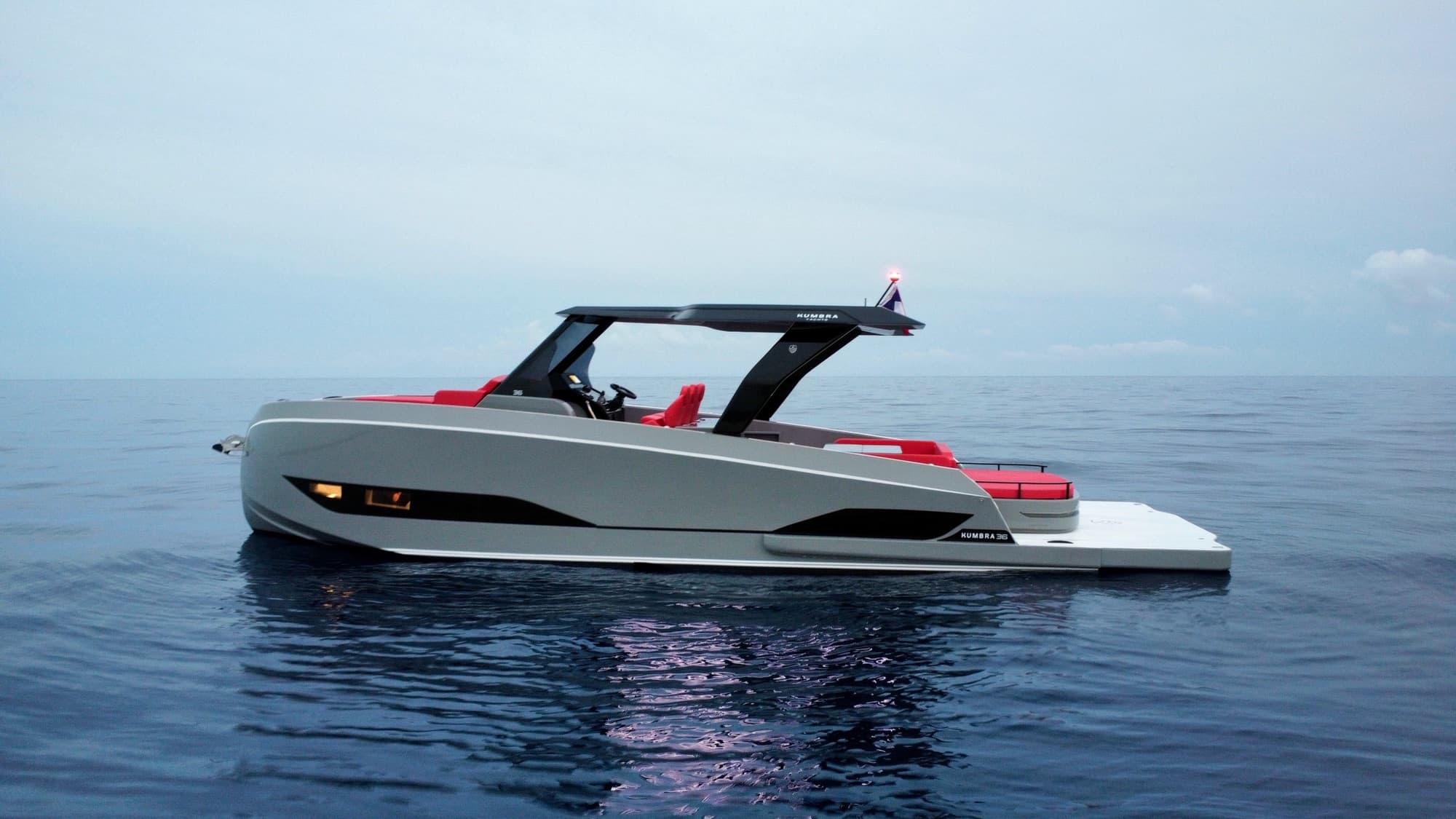 Kumbra 36 sport yacht at speed